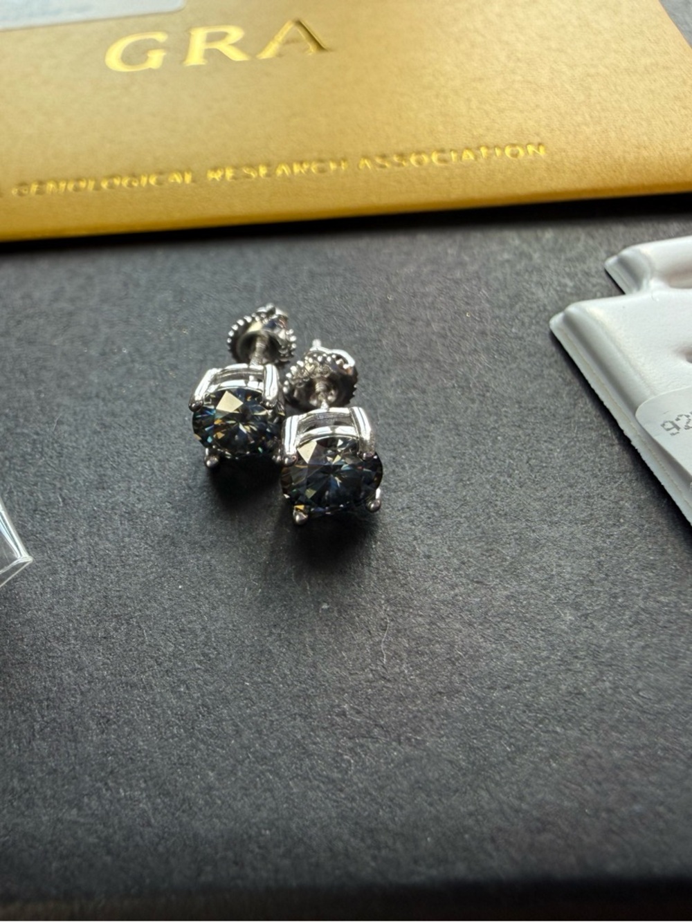 *NEW* 1.6CT Sterling Silver 6.0mm Moissanite Stud Earrings -